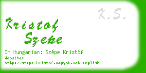 kristof szepe business card